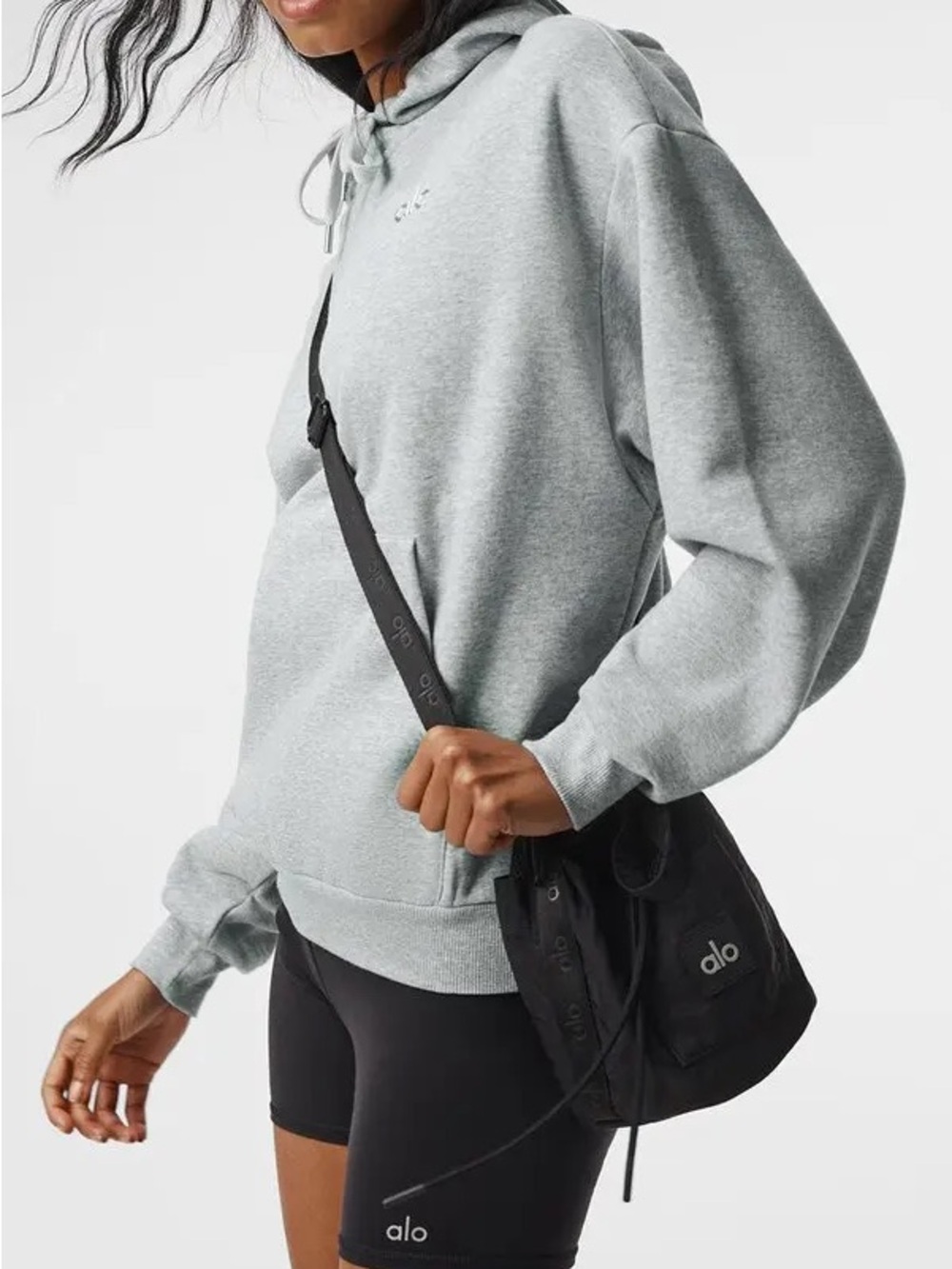ALO Yoga Black Crossbody Bucket Bag